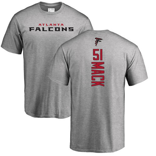 Atlanta Falcons Men Ash Alex Mack Backer NFL Football #51 T Shirt->atlanta falcons->NFL Jersey